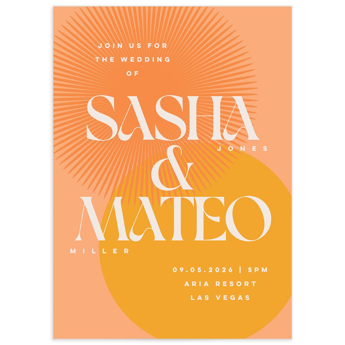 Retro Sunburst Wedding Invitations