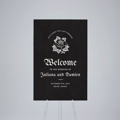 Moody Gothic Rose Standard Welcome Sign Large Midnight Standard Outdoor Corrugated L Welcome
