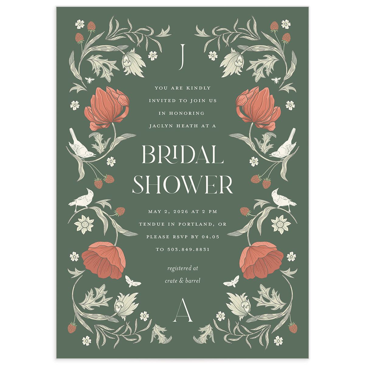 Crafted Garden Bridal Shower Invitations