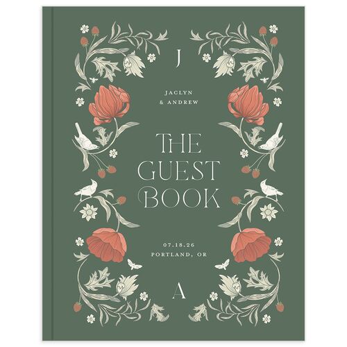 Crafted Garden Guest Books Deep Olive