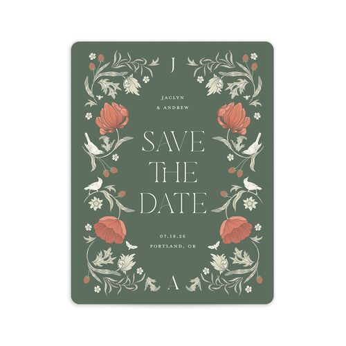 Crafted Garden Save The Date Magnets - Green
