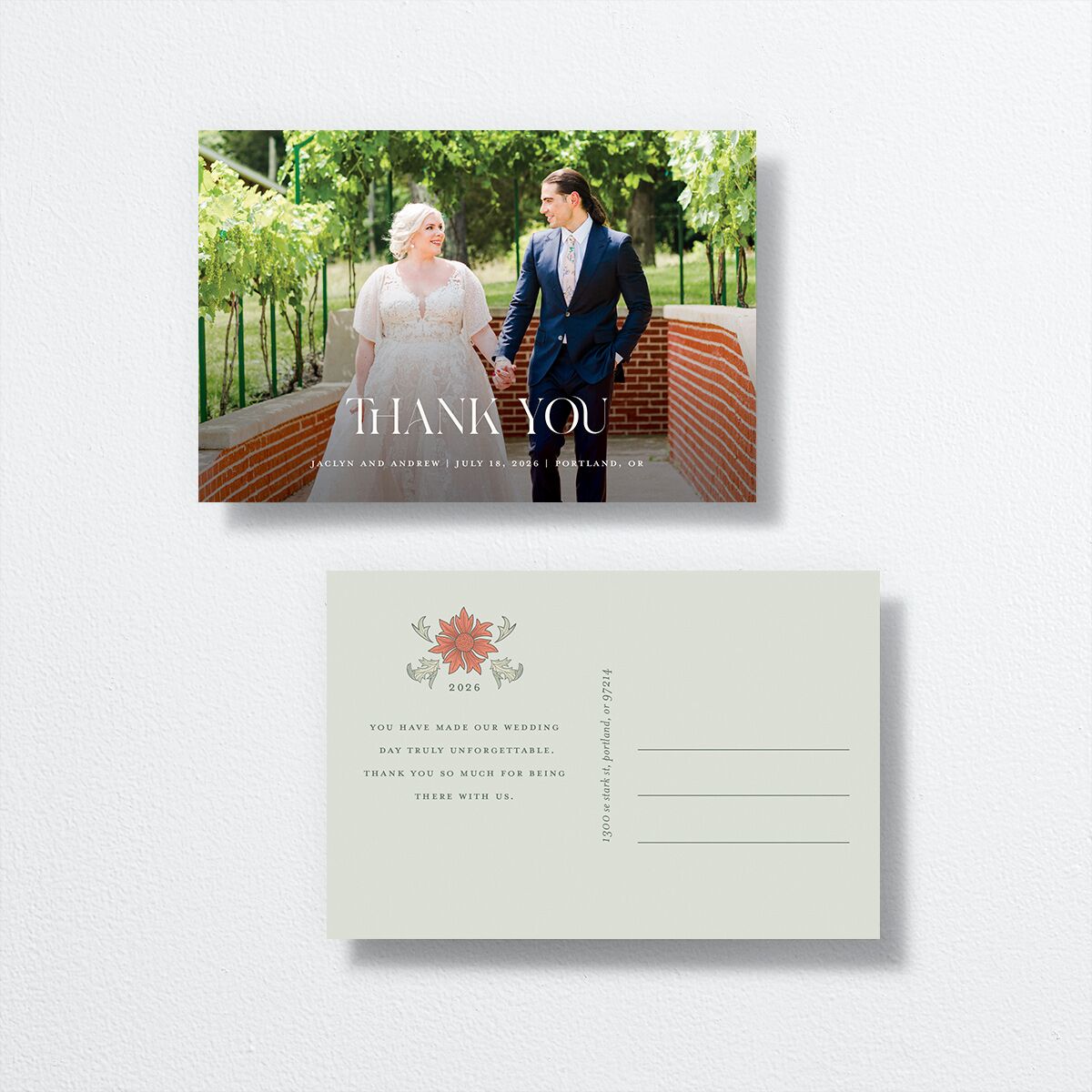 Crafted Garden Thank You Postcards — view 1