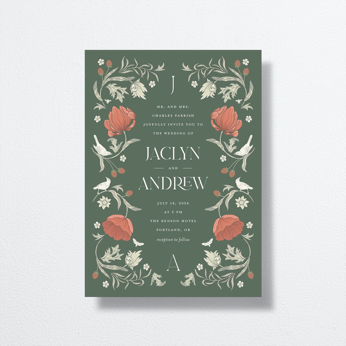 Crafted Garden Wedding Invitations front