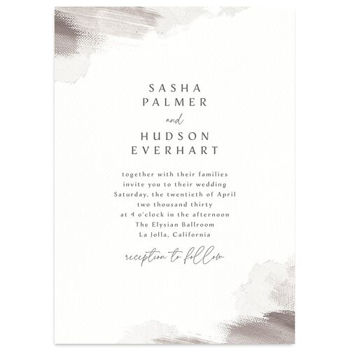 Minimal Brush Wedding Invitations Pebble Signature Blank No Standard