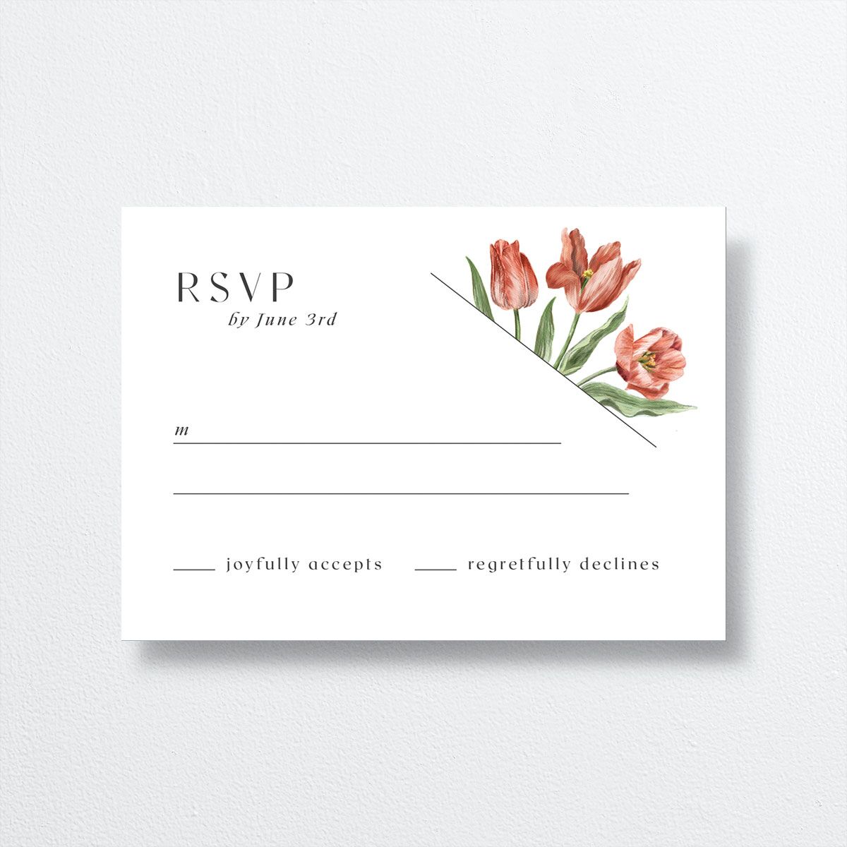 Tulip Corners Wedding Response Cards front