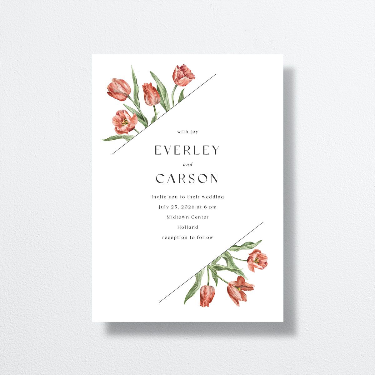 Tulip Corners Wedding Invitations front