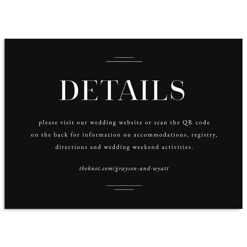 Country Club Wedding Event Detail Cards Midnight Signature Standard
