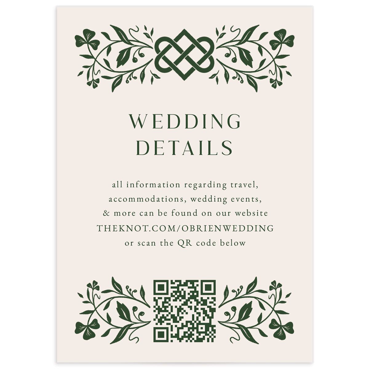 Celtic Knot Wedding Enclosure Cards