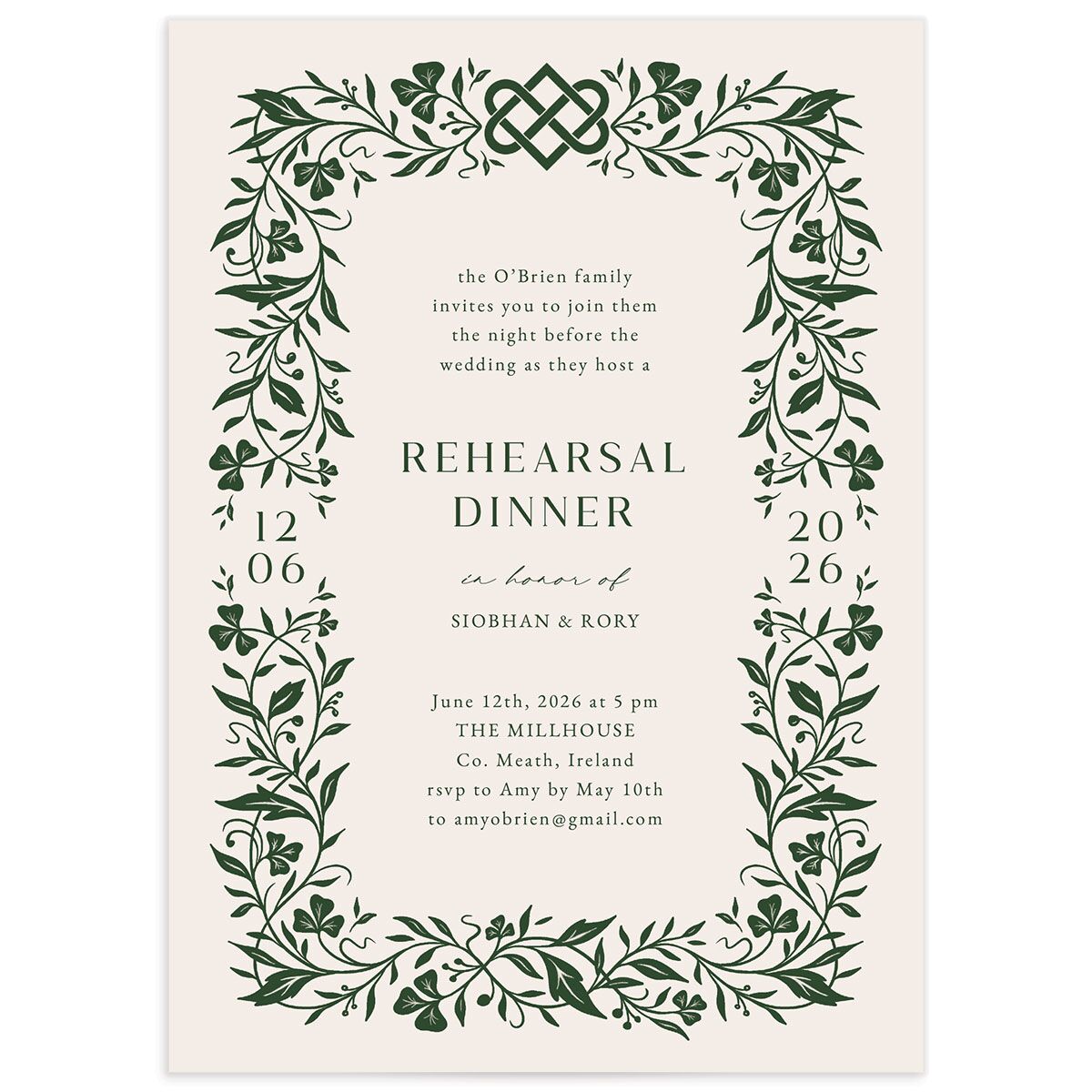 Celtic Knot Rehearsal Dinner Invitations