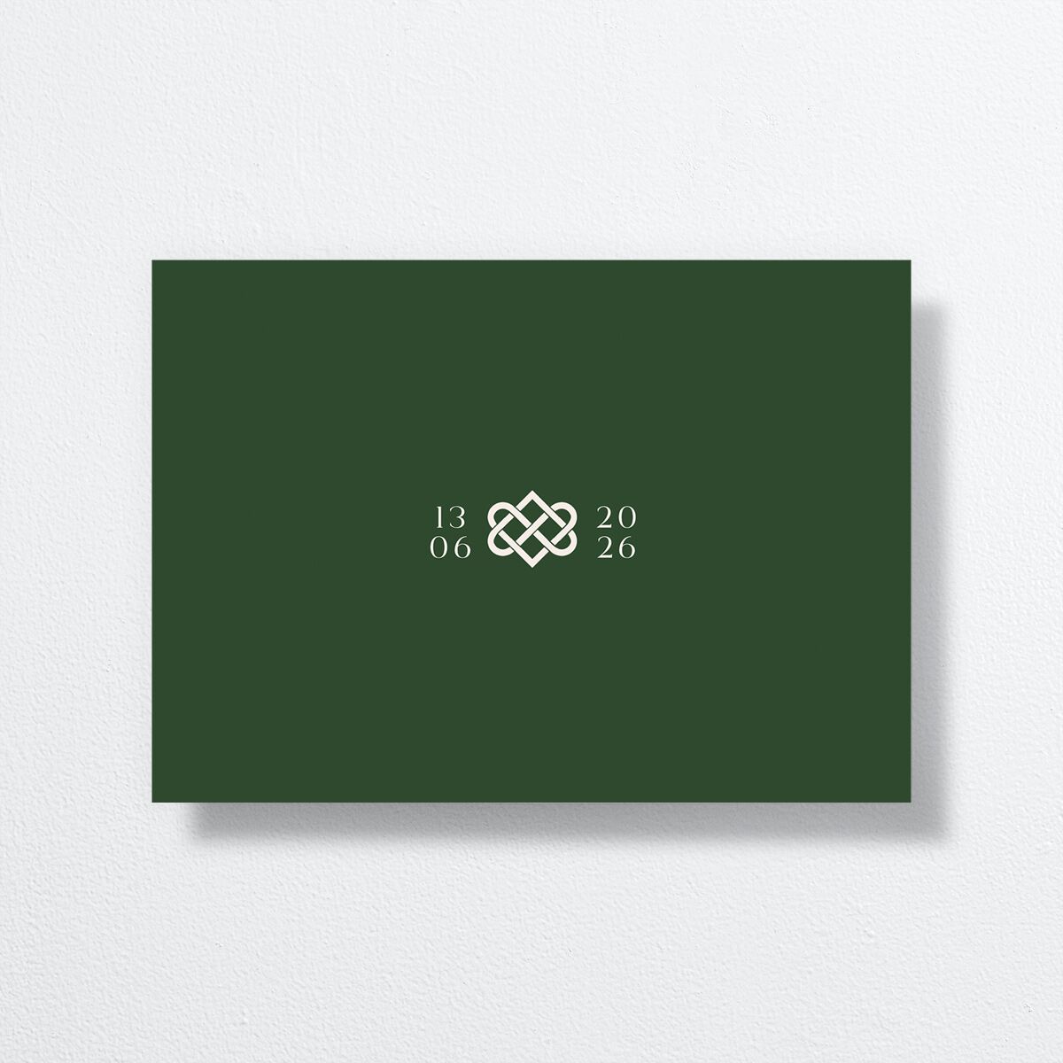 Celtic Knot Save the Date Cards back in Green
