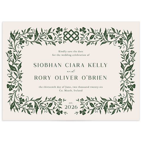 Celtic Knot Save the Date Cards - Green