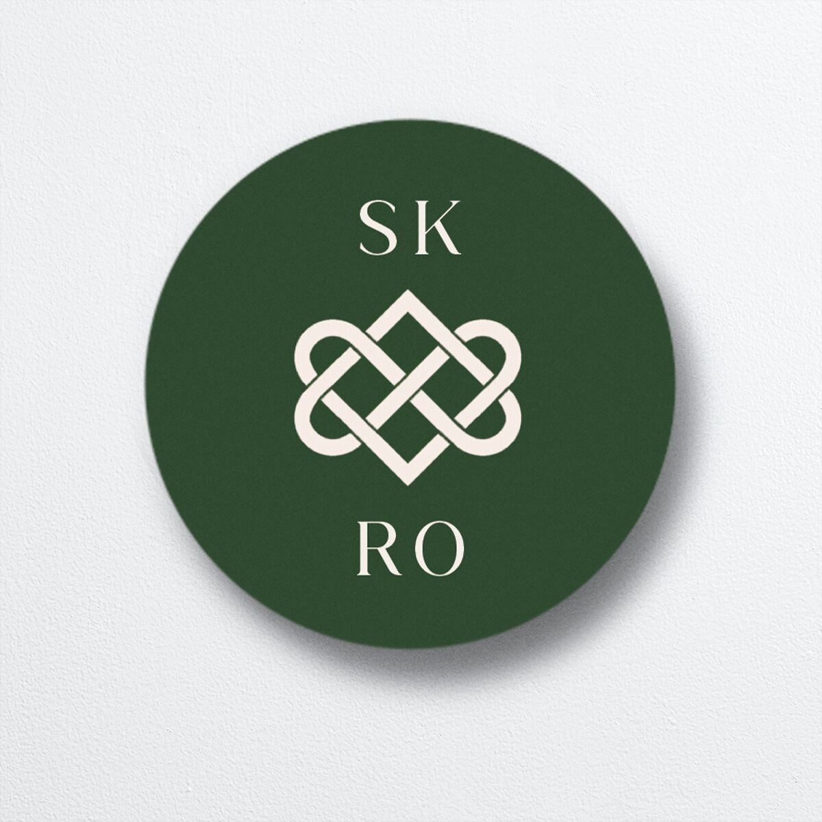 Celtic Knot Wedding Stickers Hunter Green