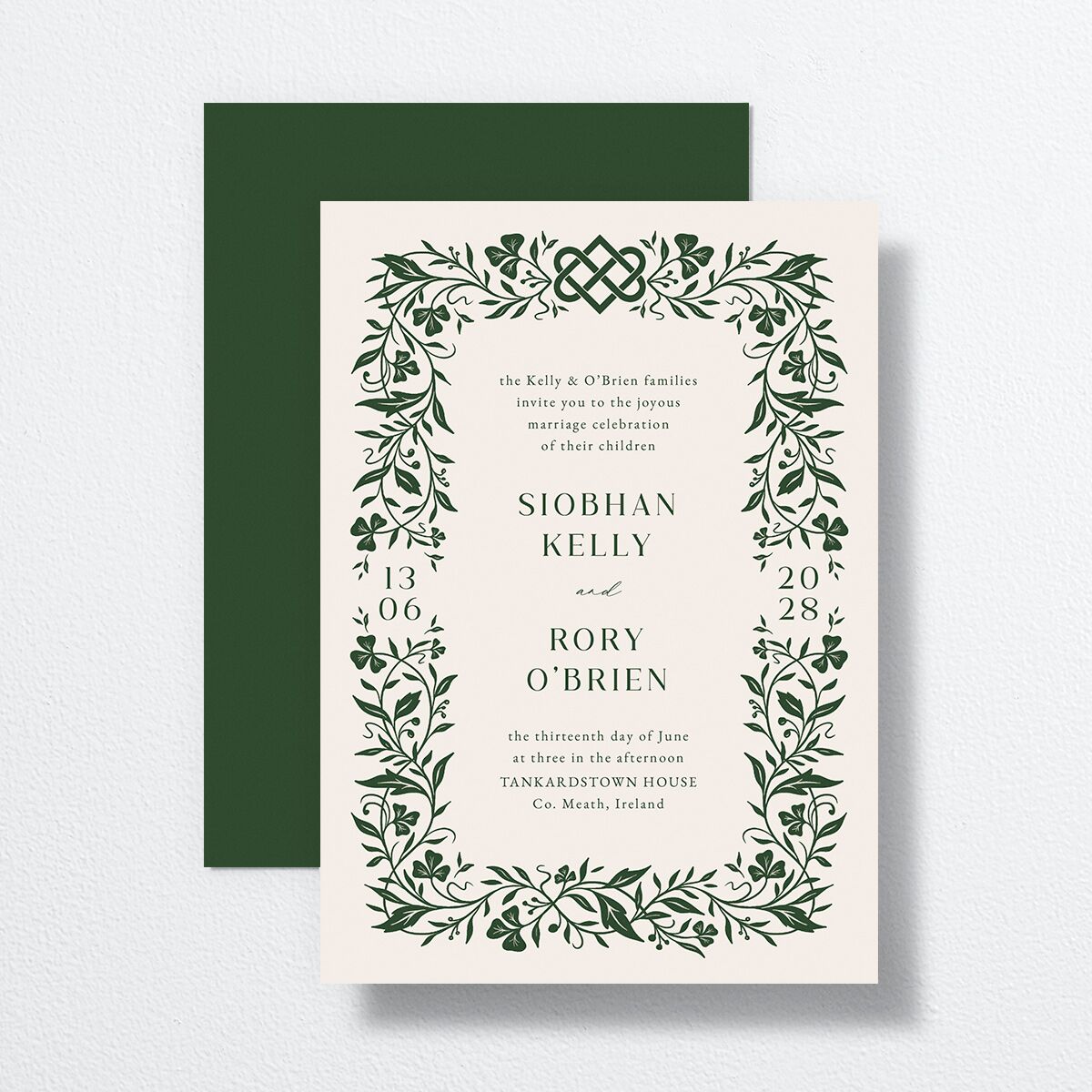 Celtic Knot Wedding Invitations Hunter Green Signature No Standard