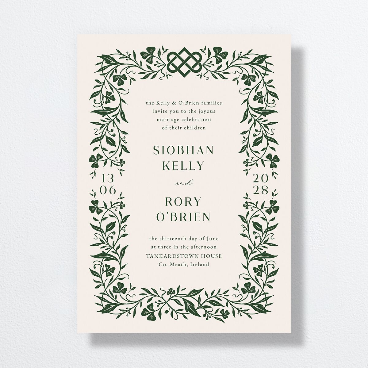 Celtic Knot Wedding Invitations Hunter Green Signature No Standard