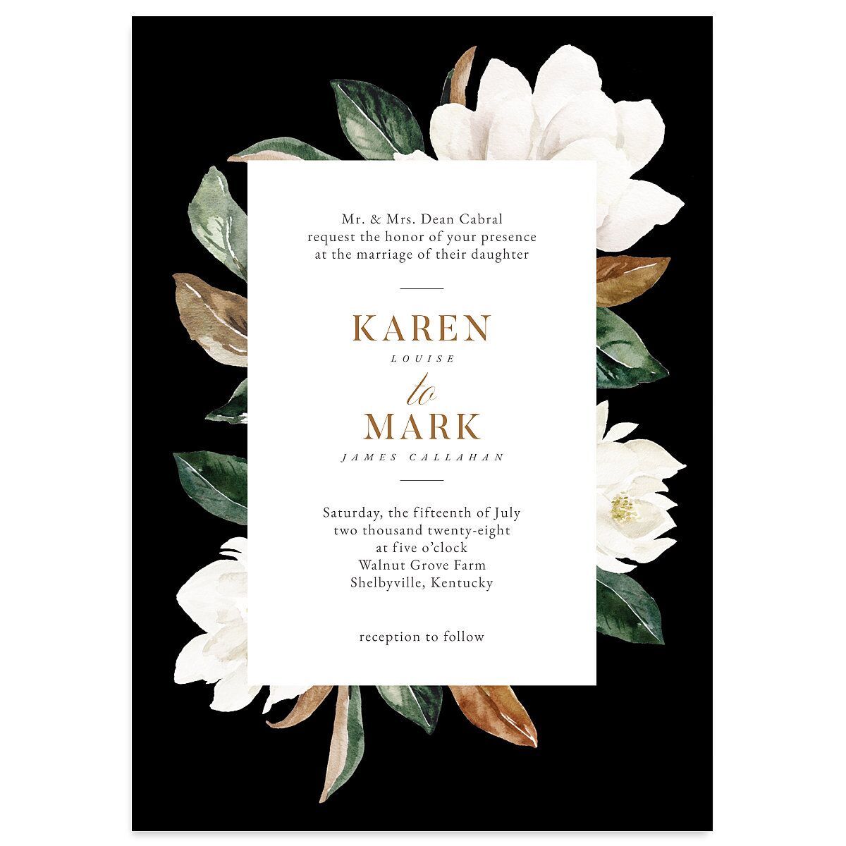 Southern Magnolia Wedding Invitations