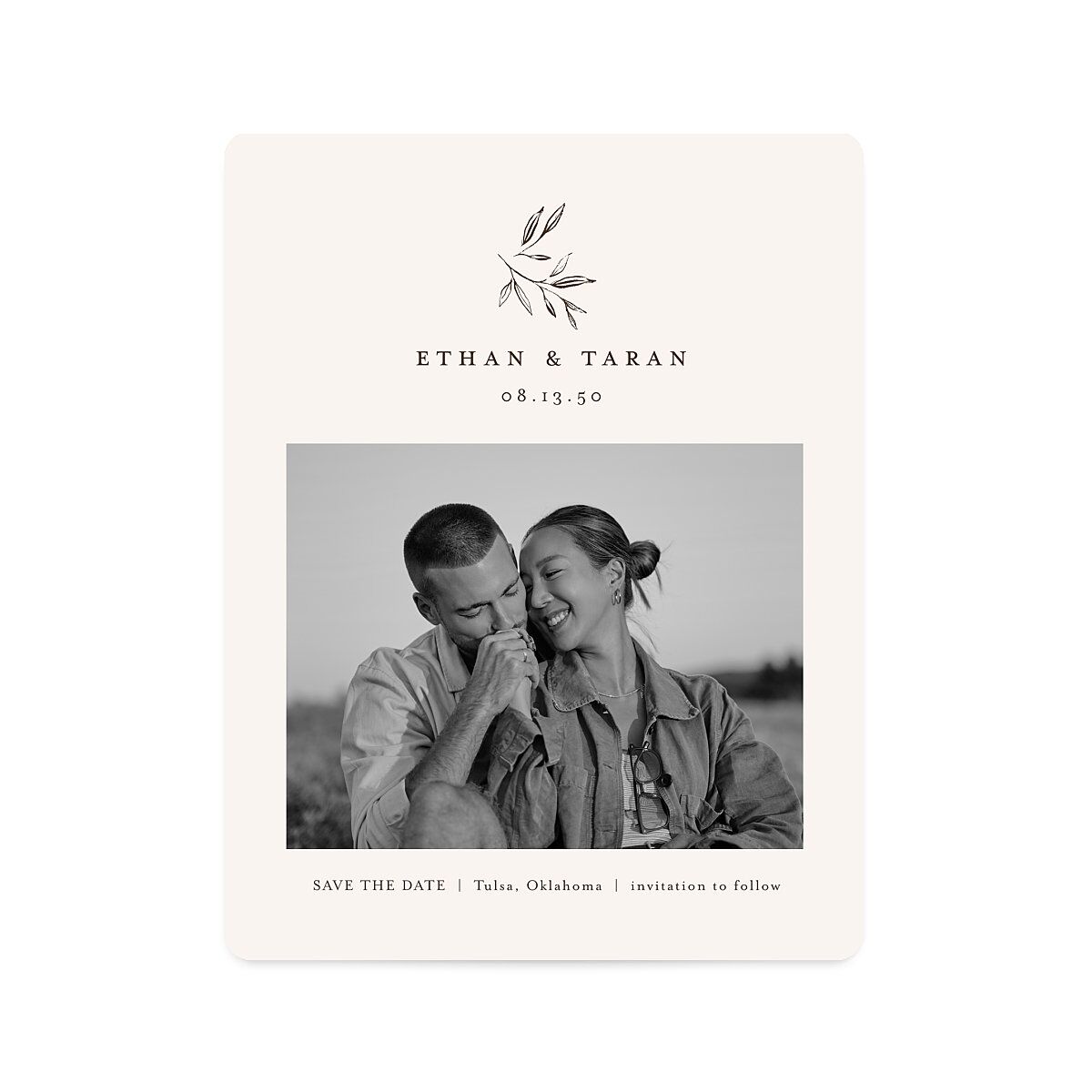 Minimal Leaves Save The Date Magnets