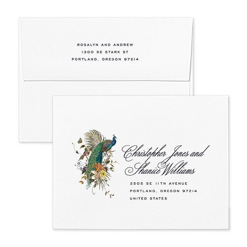 Wild About You Thank You Card Envelopes Dark Navy White Both Recipient and Return Addresses Signature Standard