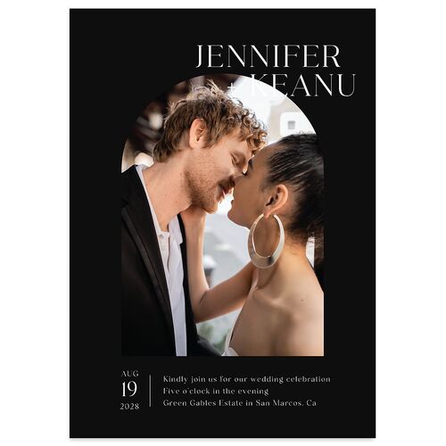 Modern Arch Photo Wedding Invitations Licorice No Signature Blank Standard