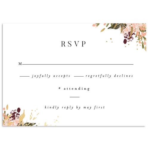 Moody Romance Wedding Response Cards Gold Midnight Signature