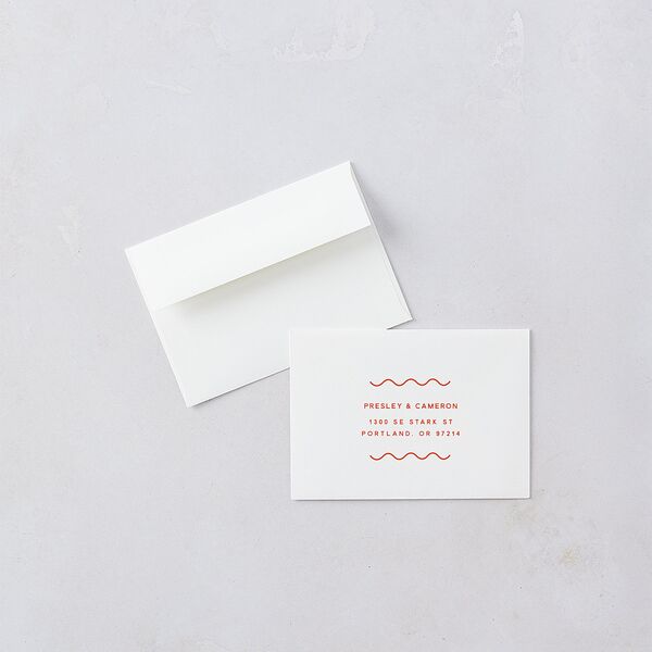 Cabana Stripes Response Card Envelopes Pastel Blue Standard White Return Address Signature