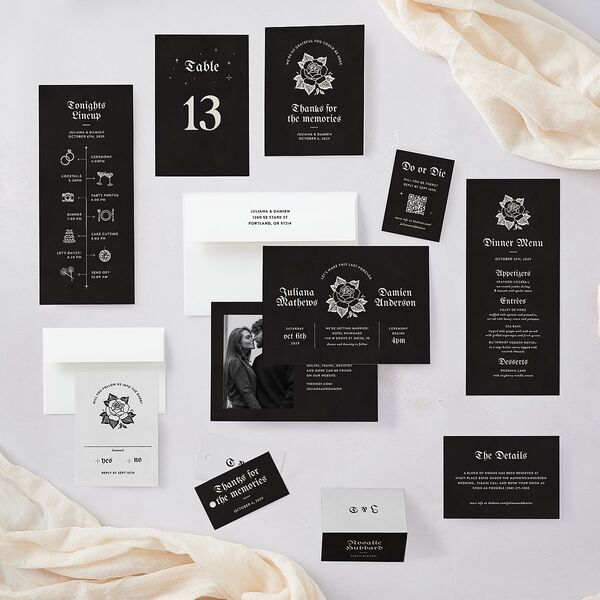 Moody Gothic Rose Wedding Programs Midnight Signature
