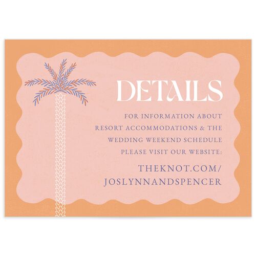 Tropical Glamour Wedding Enclosure Cards Rose Gold Apricot Signature