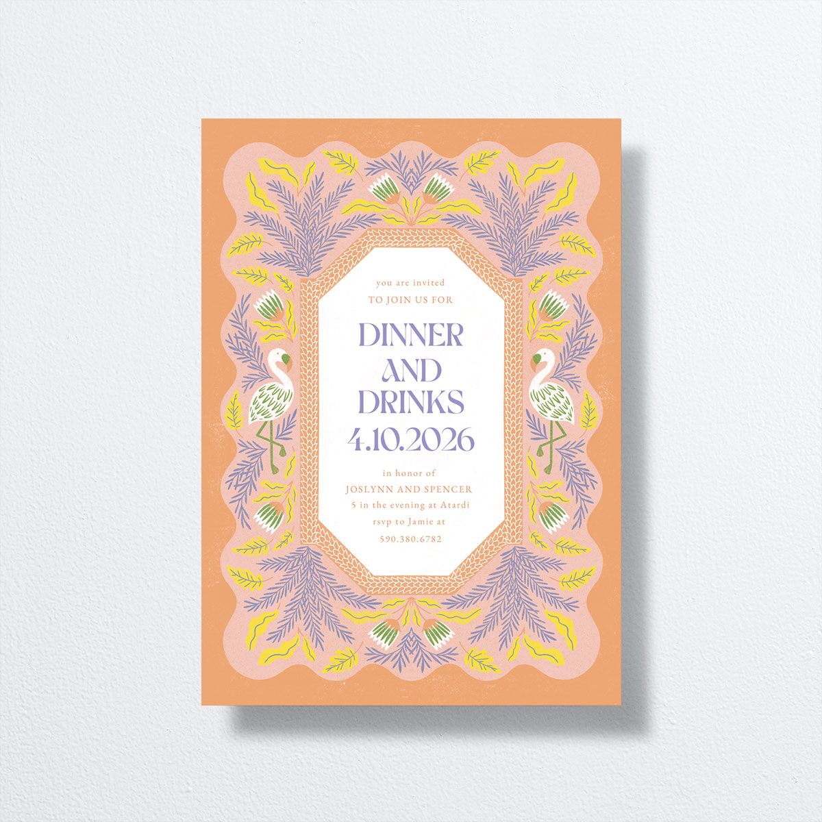 Tropical Glamour Rehearsal Dinner Invitations — view 2