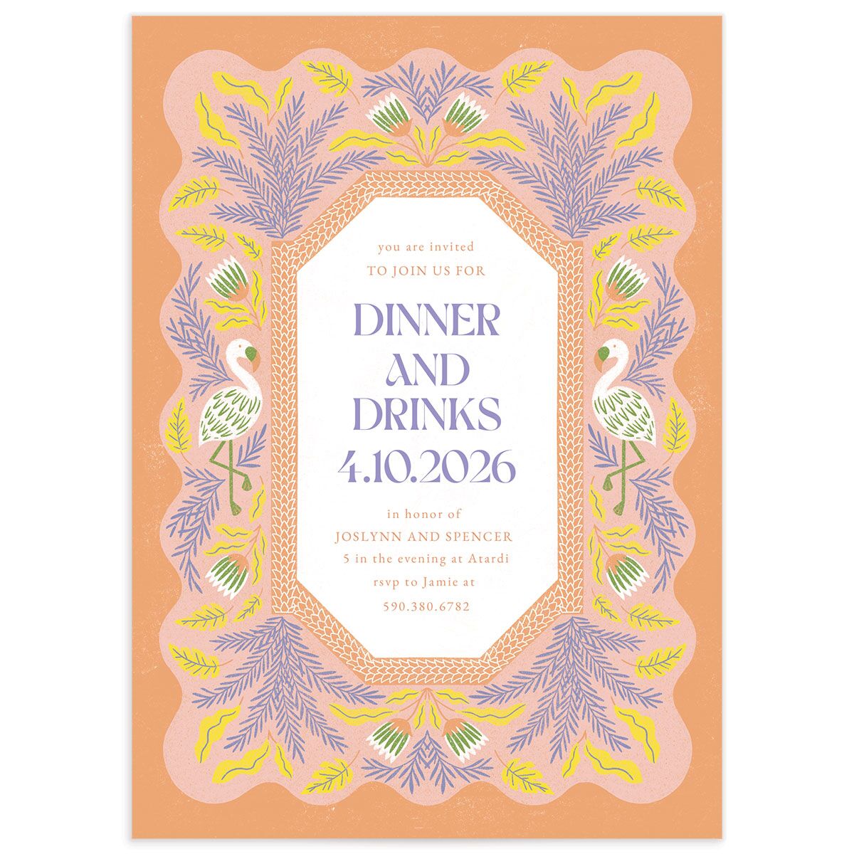 Tropical Glamour Rehearsal Dinner Invitations