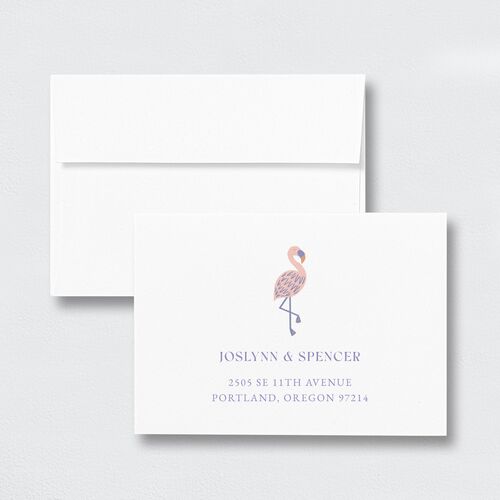 Tropical Glamour Response Card Envelopes White Standard Marigold Return Address Signature