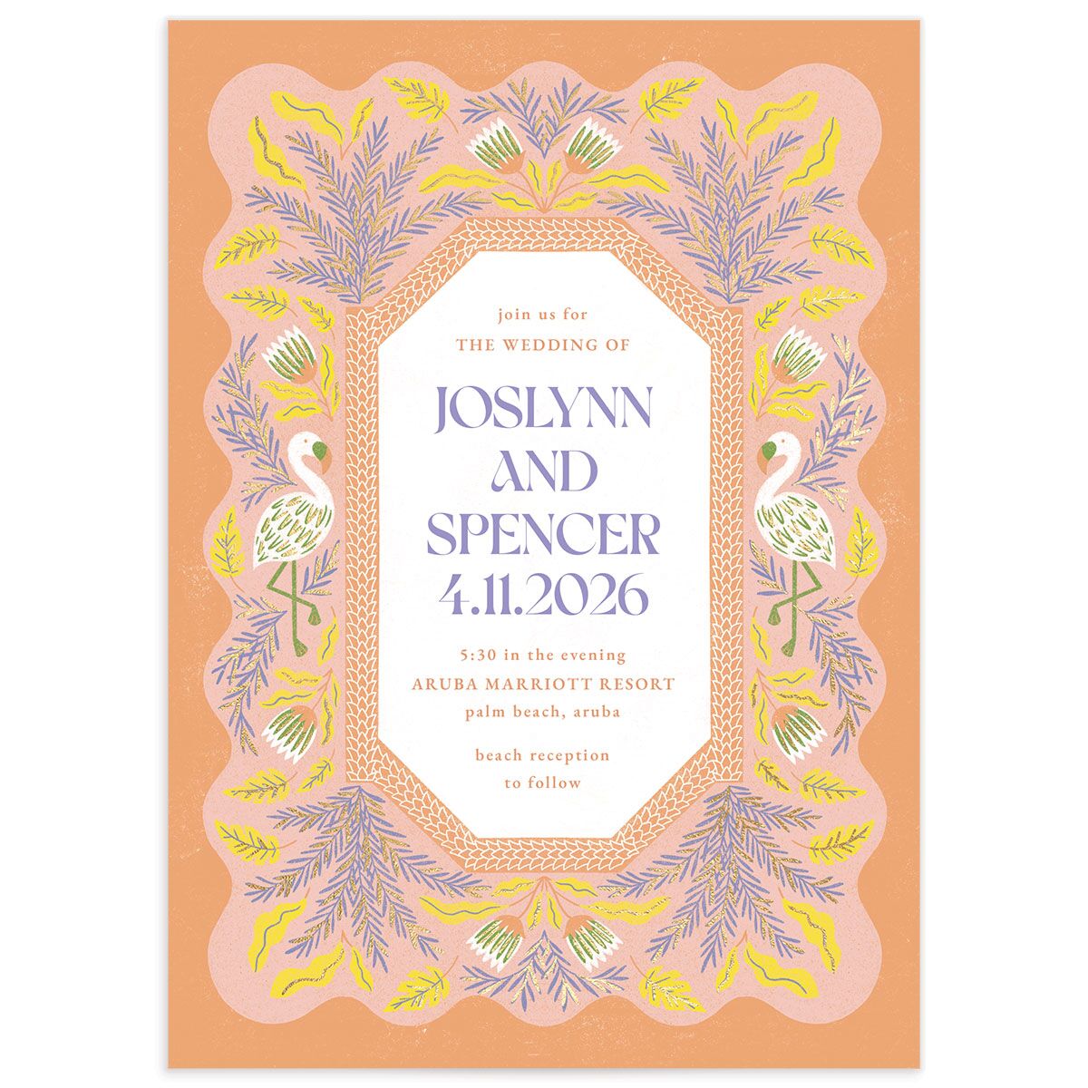 Tropical Glamour Wedding Invitations