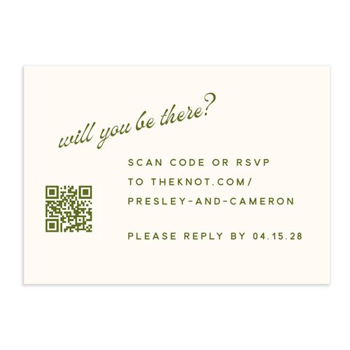 Cabana Stripes QR Code RSVP Cards Olive Signature