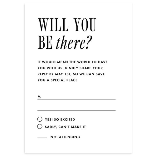 Editorial Promise Wedding Response Cards Midnight Signature Standard