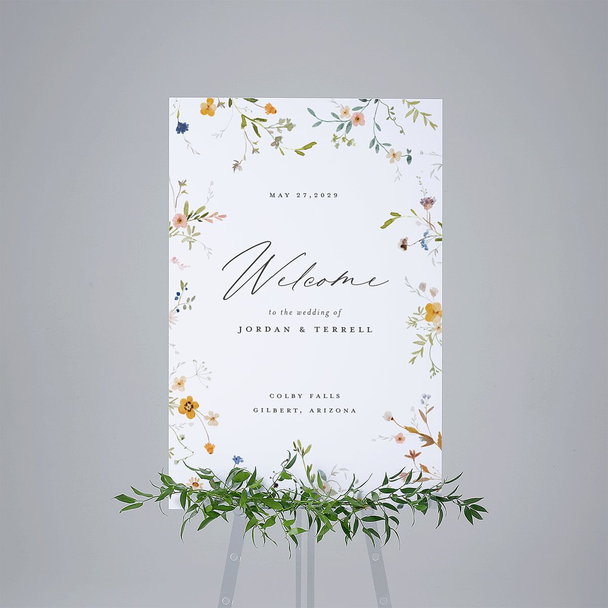 Dainty Wildflowers Standard Welcome Sign Large Sunflower Standard Indoor Foam Core L Welcome