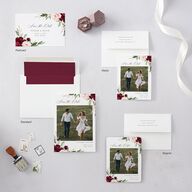 Beloved Floral Save the Date Postcards Dark Berry