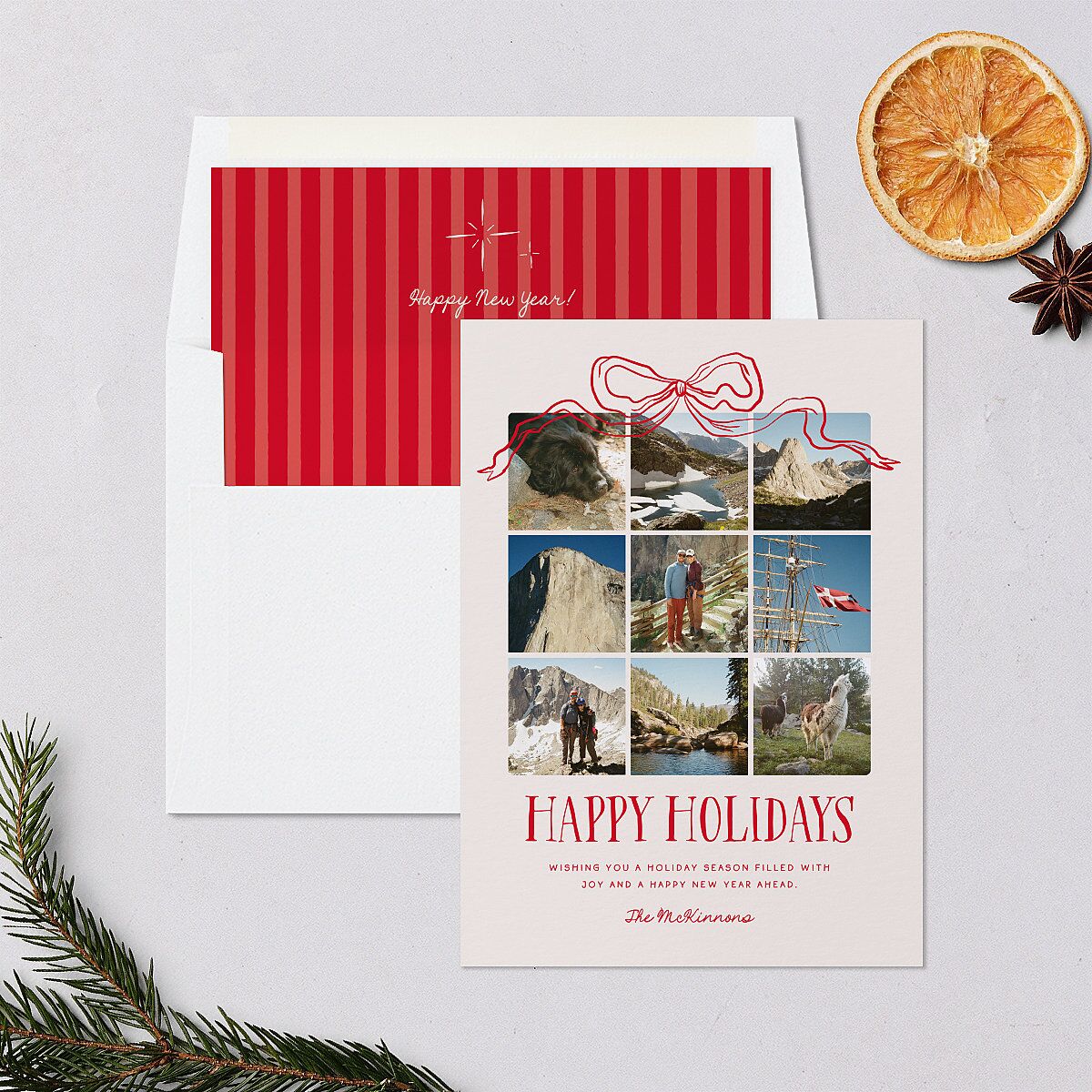 Tied With A Bow Gift Gallery Holiday Cards Scarlet Signature Blank Standard
