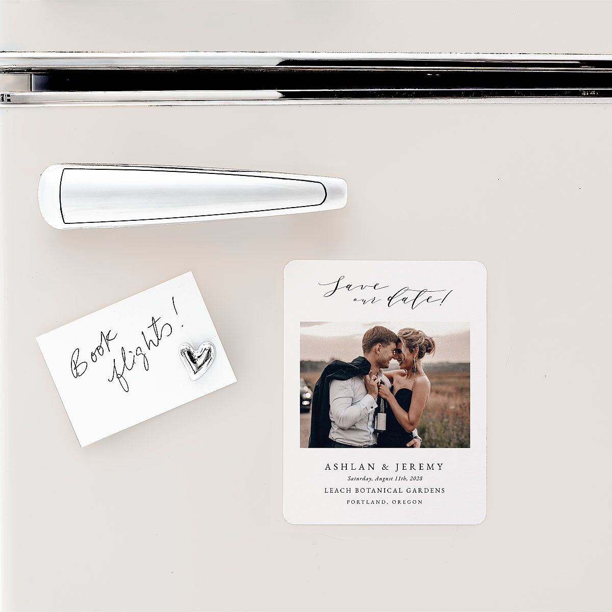 Simply Elegant Save The Date Magnets Champagne Magnet Paper