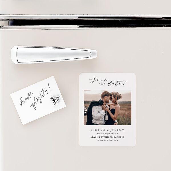 Simply Elegant Save The Date Magnets Champagne Magnet Paper
