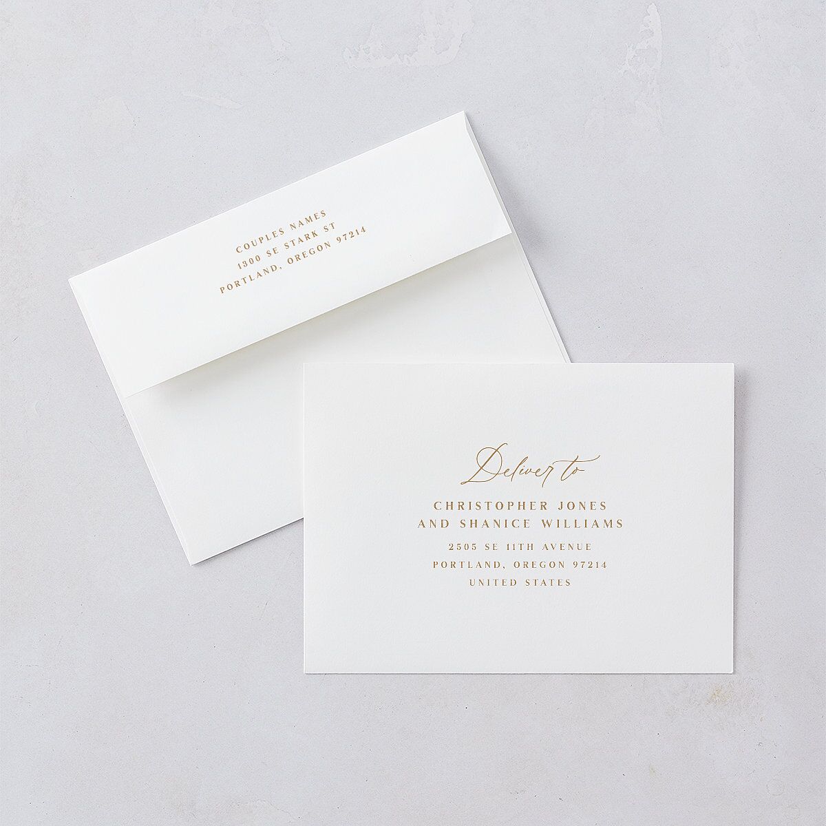 Rustic Vines Rehearsal Dinner Invitation Envelopes White Standard Blush Both Recipient and Return Addresses Signature
