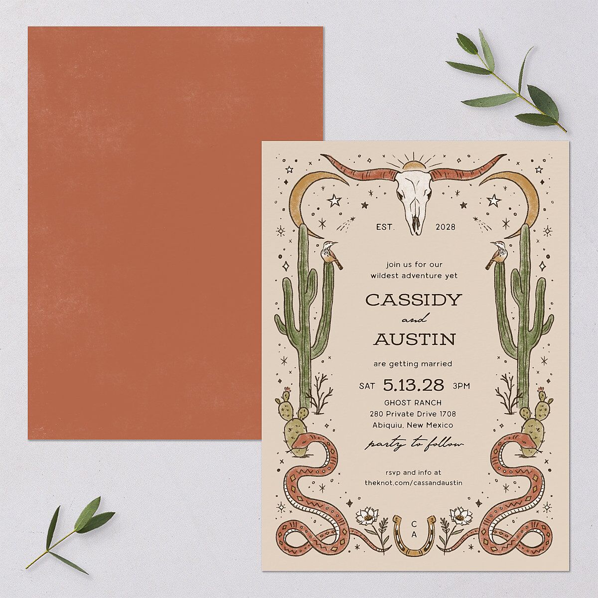 Southwestern Nouveau Wedding Invitations — view 1