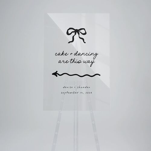 Dainty Bow Acrylic Direction Sign Large Peridot Standard Acrylic L Direction