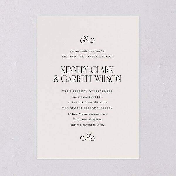 Maximalist Photo Crest Wedding Invitations Linen Signature Blank No Standard