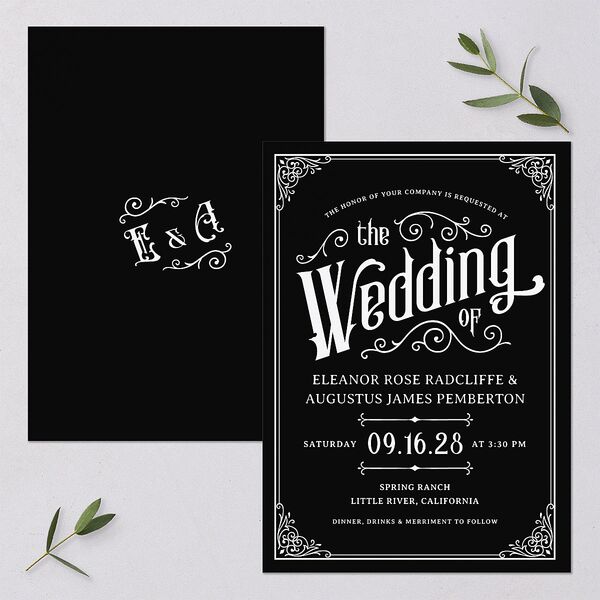Western Gothic Wedding Invitations Licorice Signature Blank No Standard
