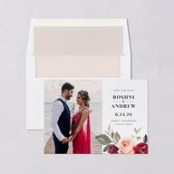 Vibrant Floral Save The Date Cards Deep Claret Signature smooth Blank No
