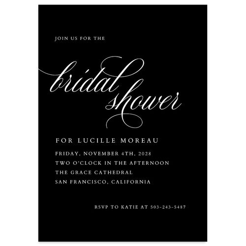 The Union Of Bridal Shower Invitations Licorice Signature Blank Standard