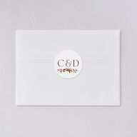 Simple Vine Wedding Stickers Terracotta Circle