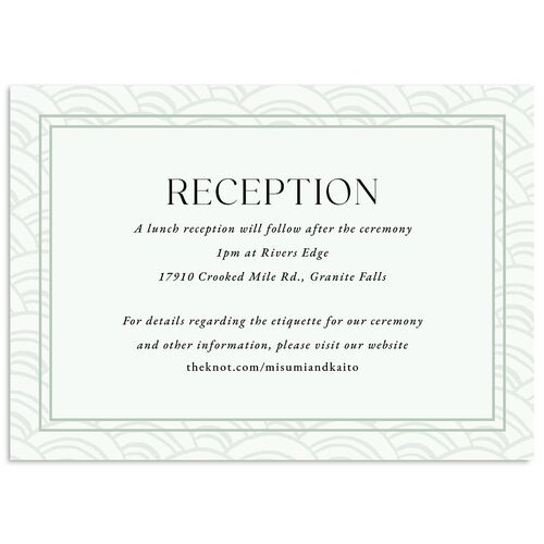 Eternal Ink Wedding Enclosure Cards Mint Green Signature Standard