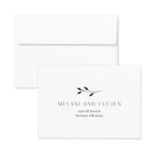 Gilded Sprigs Wedding Response Card Standard Envelopes Terracotta Charcoal Return Address Signature Standard