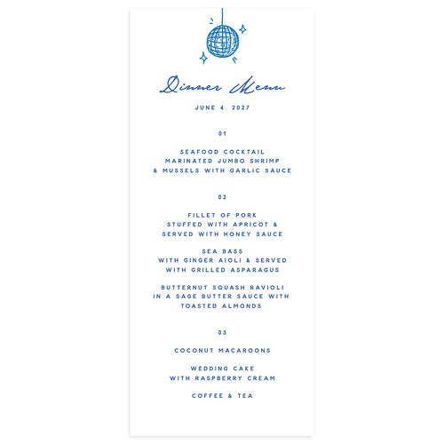 Hand Drawn Cake Menus French Blue Signature