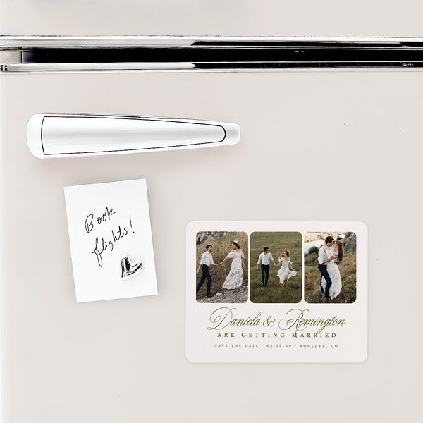 Modern Classic Picture Landscape Save The Date Magnets Olive Magnet Paper