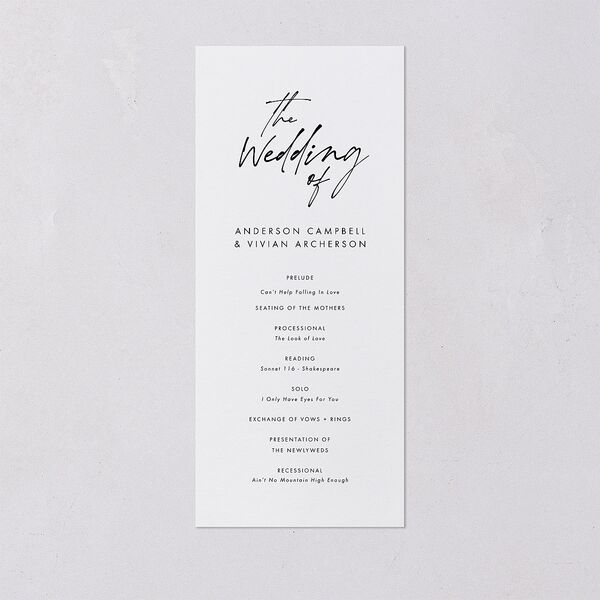 Simply Script Wedding Programs Pure White Signature